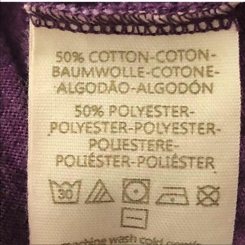 Free People We The Free Tee Purple XS Split Back - Picture 7 of 7